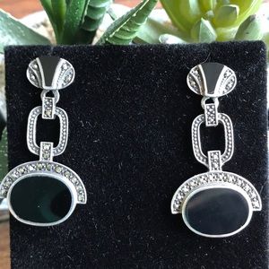Art Deco Style Sterling Silver Earrings